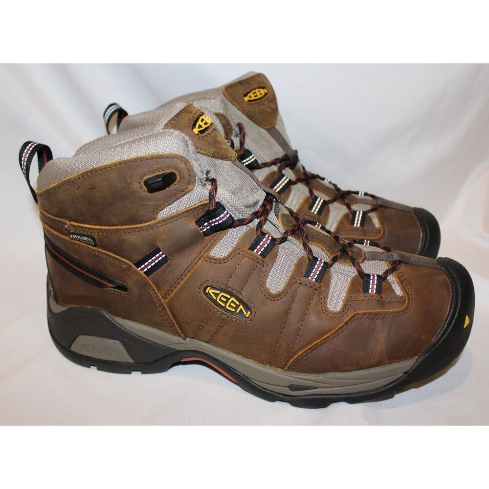 Keen Utility Men's Detroit XT Mid Waterproof Safety Toe Work Boots Brown 14 EE